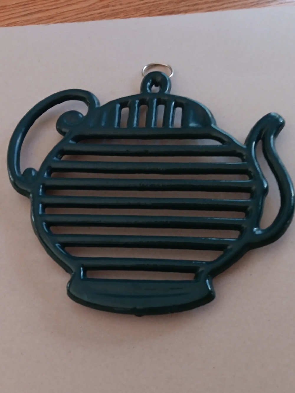 Vintage Teapot Trivet in Dark Green